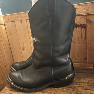 Black leather Harley Davidson Western Boots never worn size 11 men